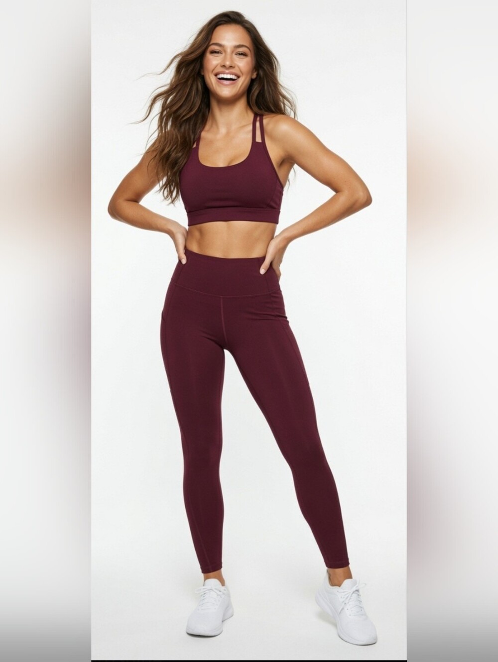 PureLuxe Fabletics High-Rise Wine Leggings